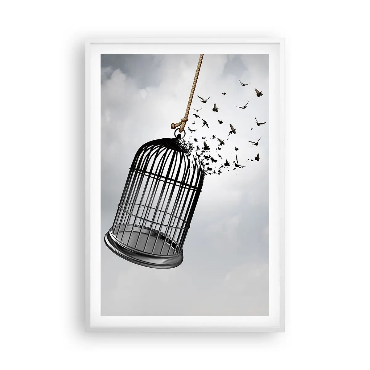 Poster în ramă albă - Credință...Speranță...Libertate! - 61x91 cm