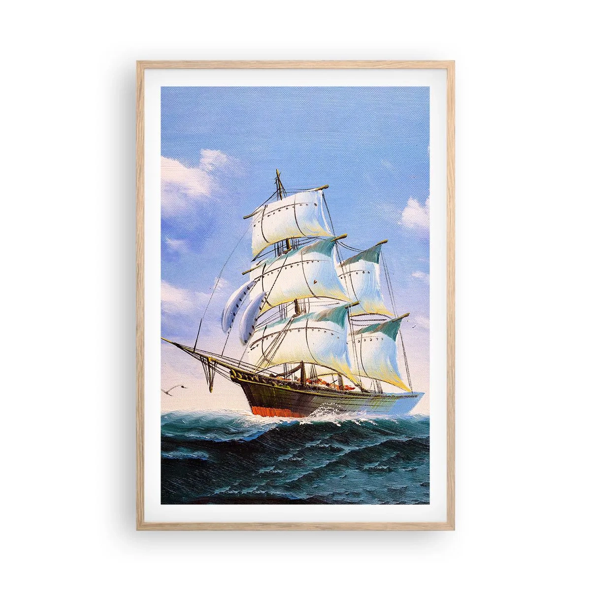 Poster în ramă de stejar deschis - Cu mândrie în vânt - 61x91 cm