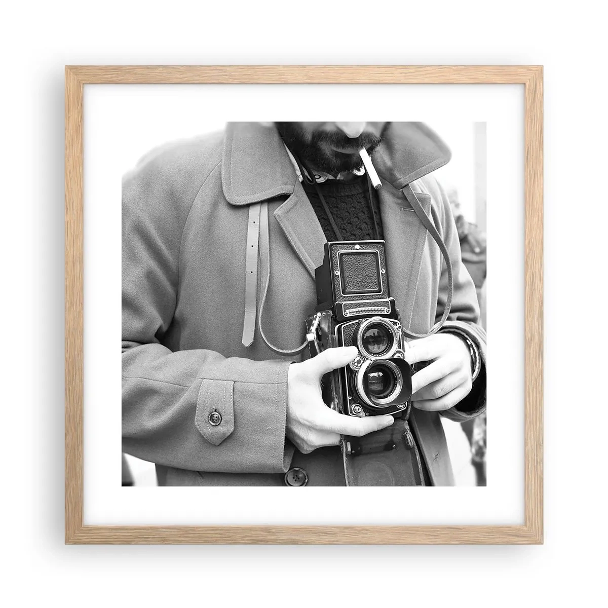 Poster în ramă de stejar deschis - În stilul retro - 40x40 cm