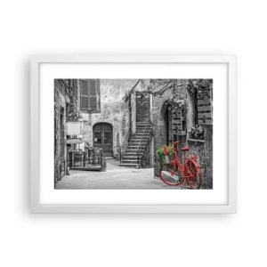 Poster în ramă albă - Alee din Toscana - 40x30 cm