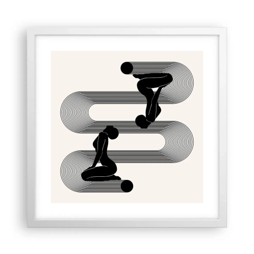 Poster în ramă albă - Simetrie senzuală - 40x40 cm