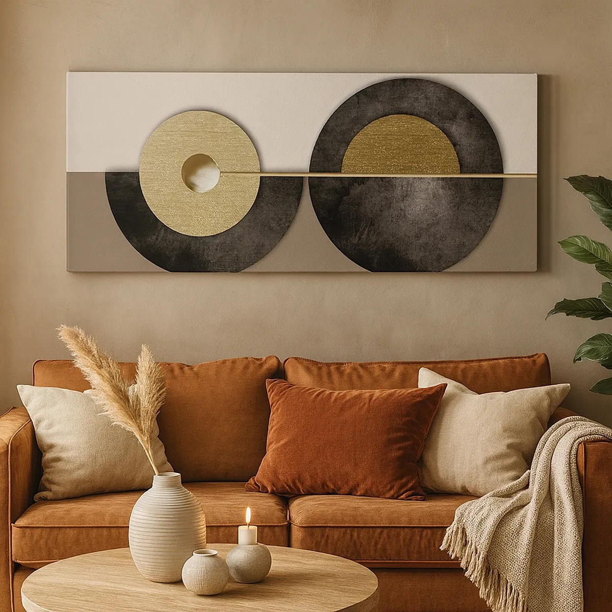 Tablou pe pânză - Variații în jurul unui cerc - 30x30 cm