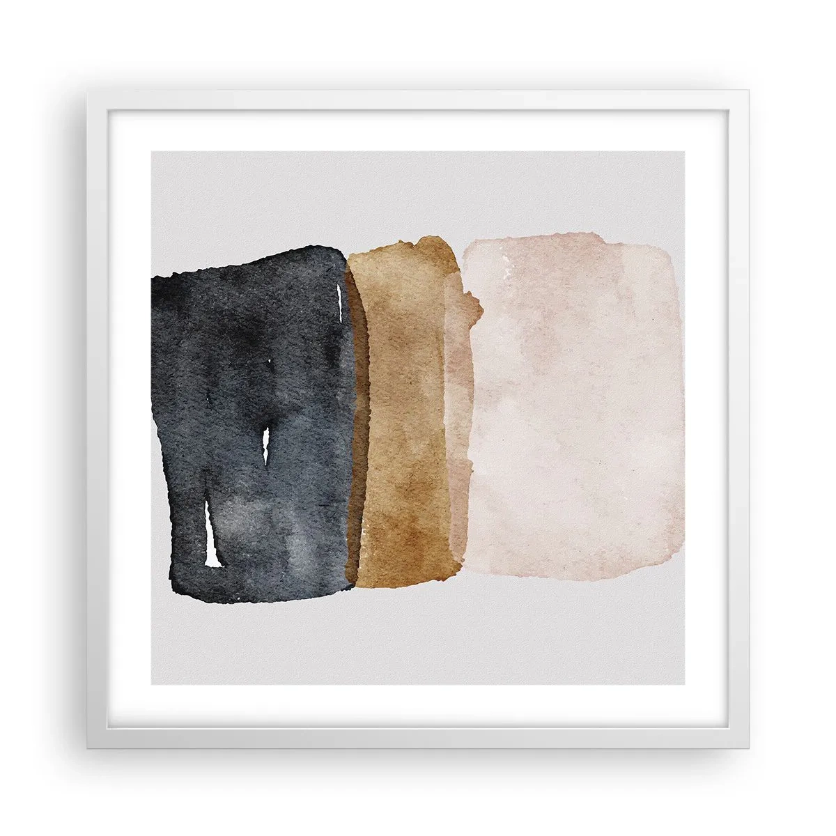 Poster în ramă albă - Compoziția culorilor pământului - 50x50 cm