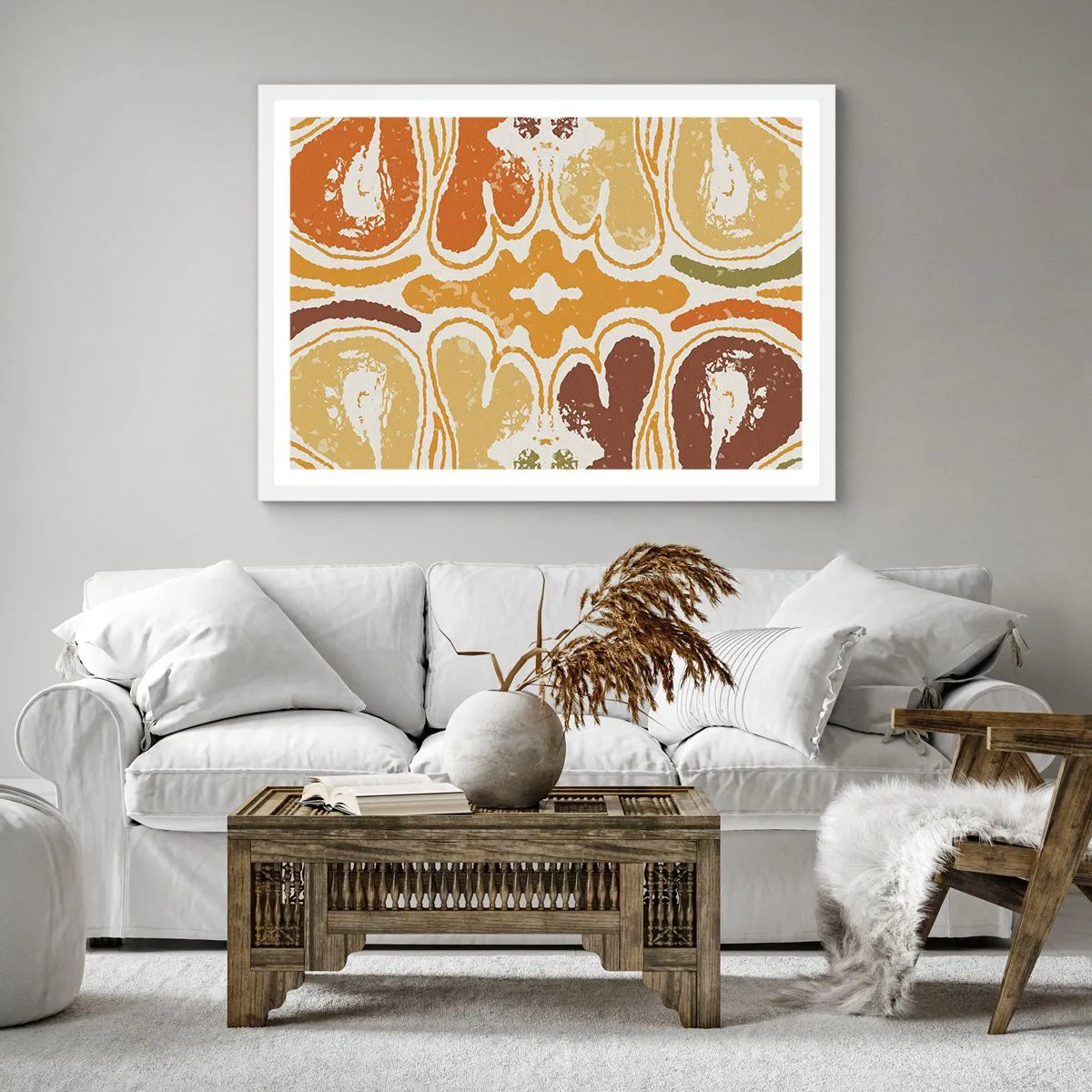 Poster în ramă albă - Abstracție sentimentală - 60x60 cm