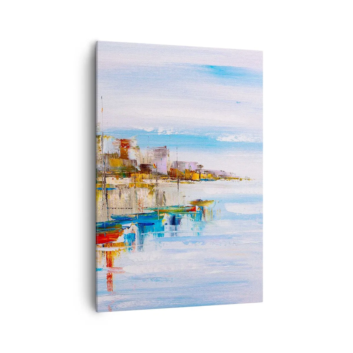 Tablou pe pânză - Port urban multicolor - 70x100 cm