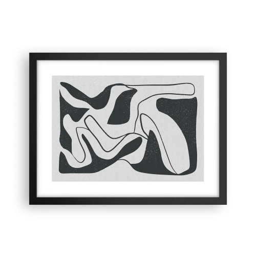 Poster în ramă neagră - Distracție abstractă în labirint - 40x30 cm