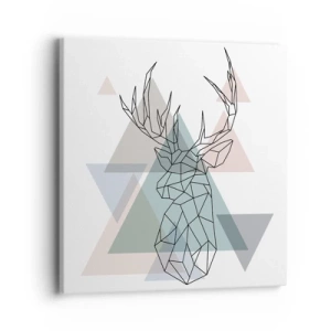 Tablou pe pânză - Într-o pădure geometrică - 40x40 cm