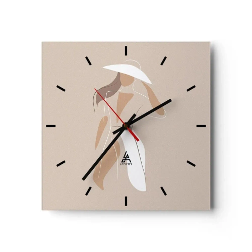 Ceas de perete - Ceas pe sticlă - Moda este distractivă - 40x40 cm