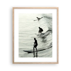 Poster în ramă de stejar deschis - Pentru a întâmpina valul - 40x50 cm