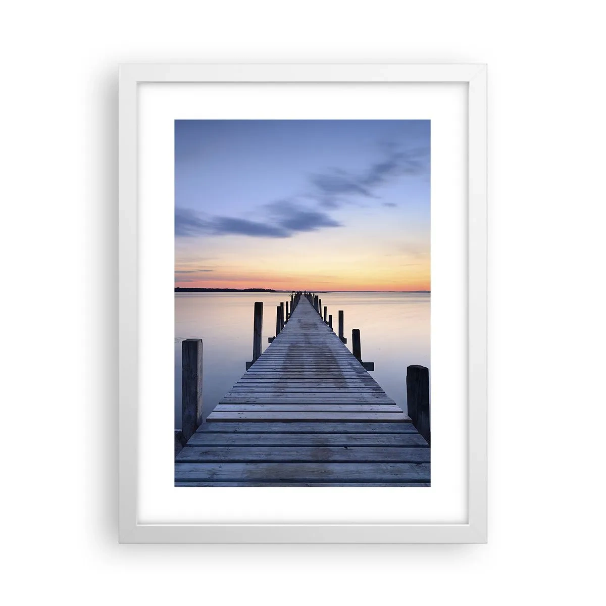 Poster în ramă albă - Calmul unui amurg senin - 30x40 cm