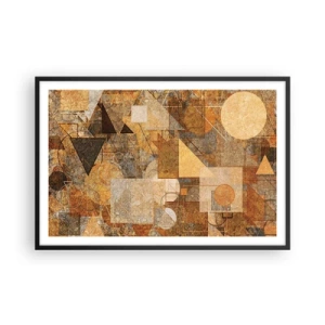 Poster în ramă neagră - Studiu cubist de bronz - 91x61 cm