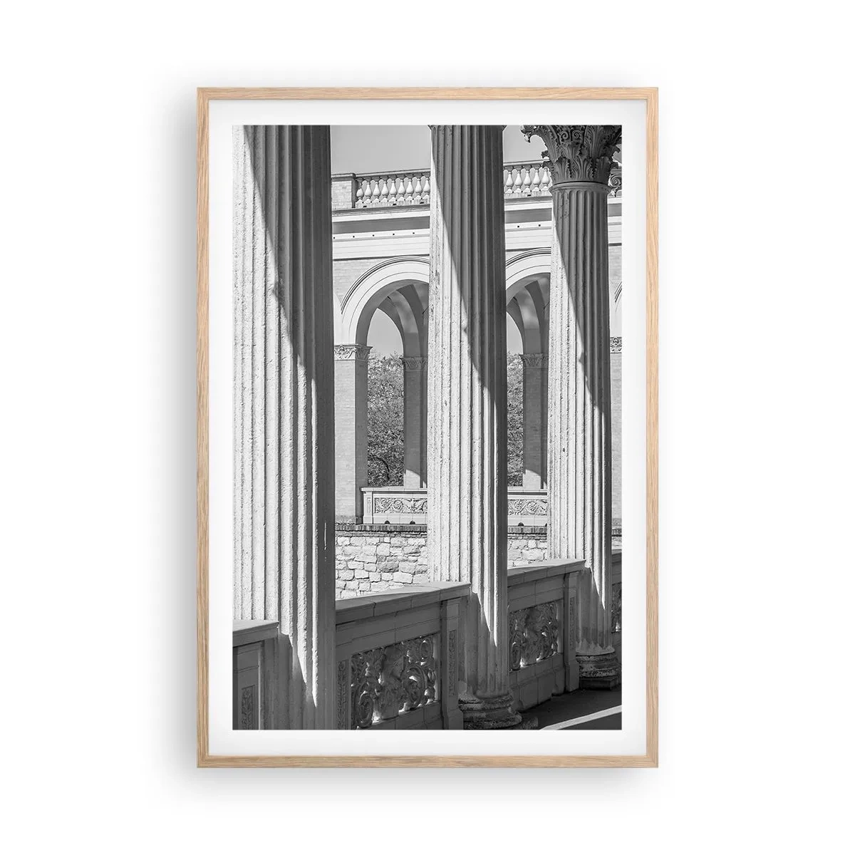 Poster în ramă de stejar deschis - Arcadă însorită - 61x91 cm