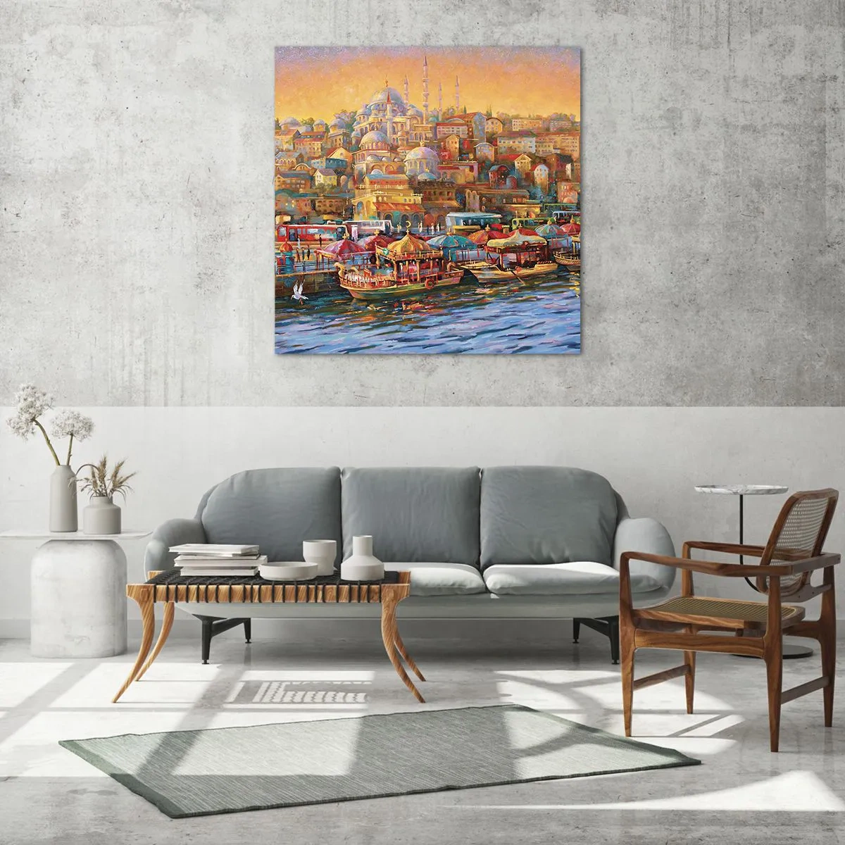 Tablou pe sticlă - O poveste din Istanbul - 30x30 cm