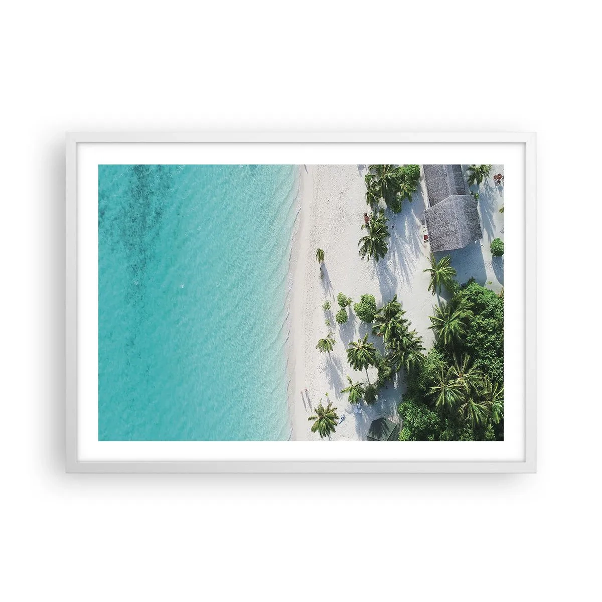 Poster în ramă albă - Vacanță în paradis - 70x50 cm