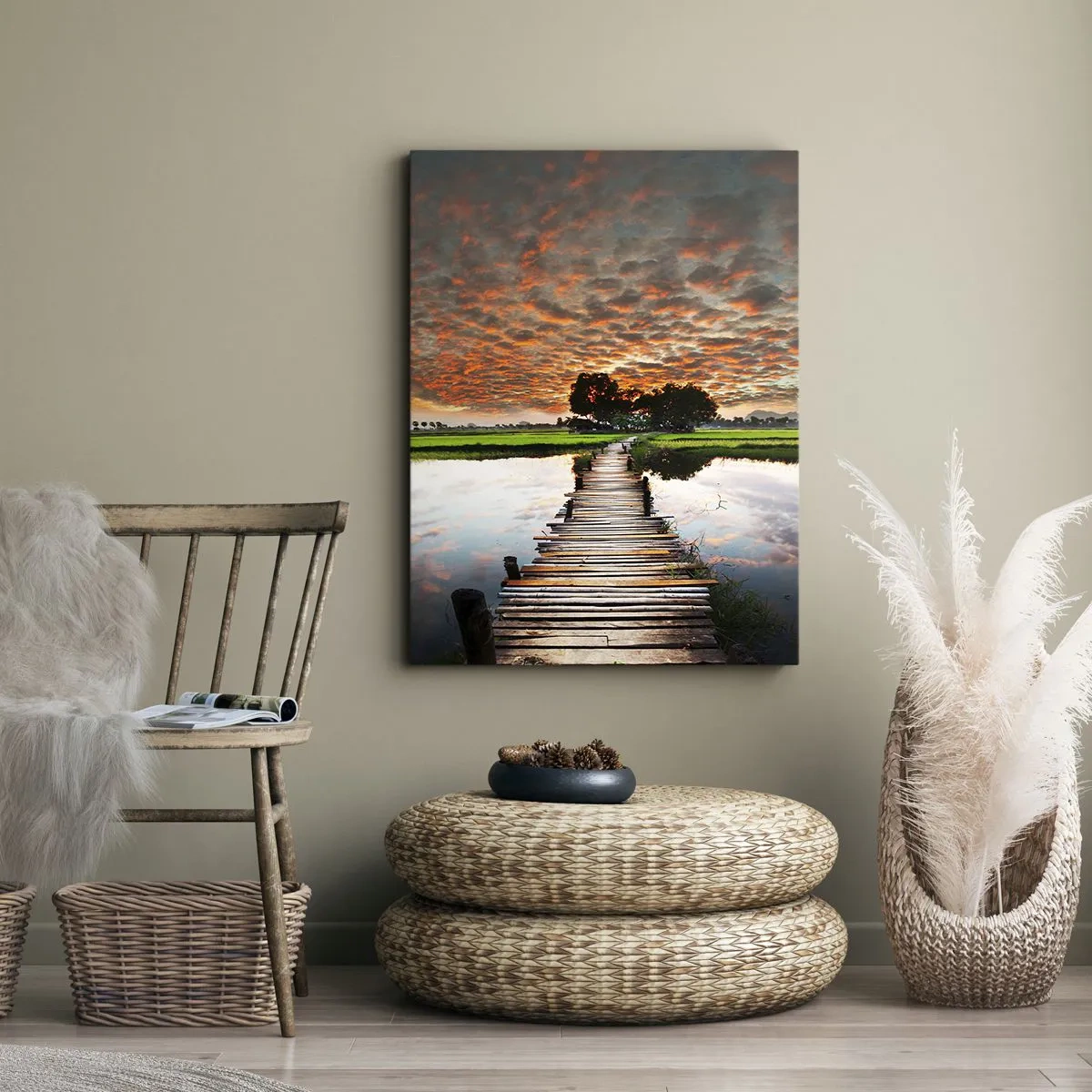 Tablou pe pânză - Întindeți brațele - respirați  - 45x80 cm