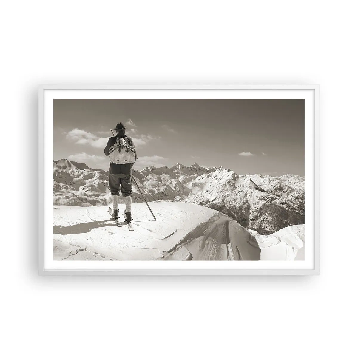 Poster în ramă albă - Și munții sunt la fel - 91x61 cm