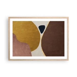 Poster în ramă de stejar deschis - Abstracție - un loc în spațiu - 70x50 cm