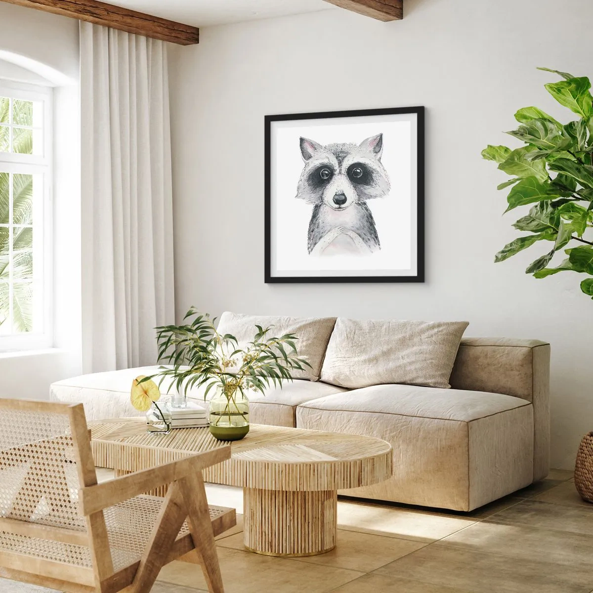 Poster în ramă neagră - Un moment pentru emoții - 60x60 cm