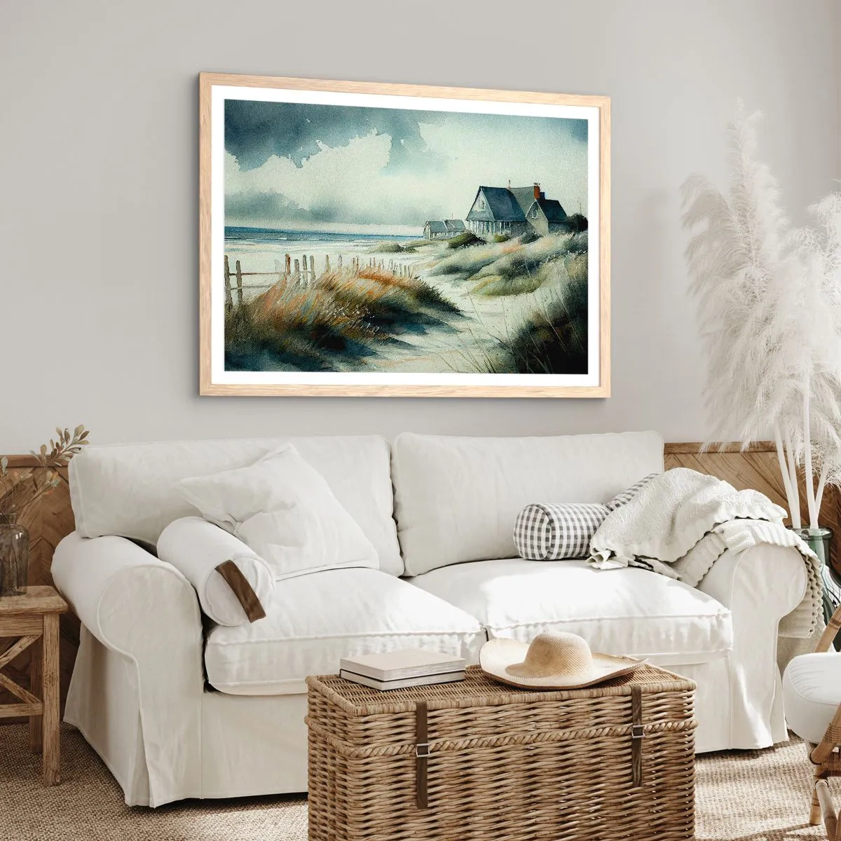 Poster în ramă de stejar deschis - Departe de agitație - 70x50 cm