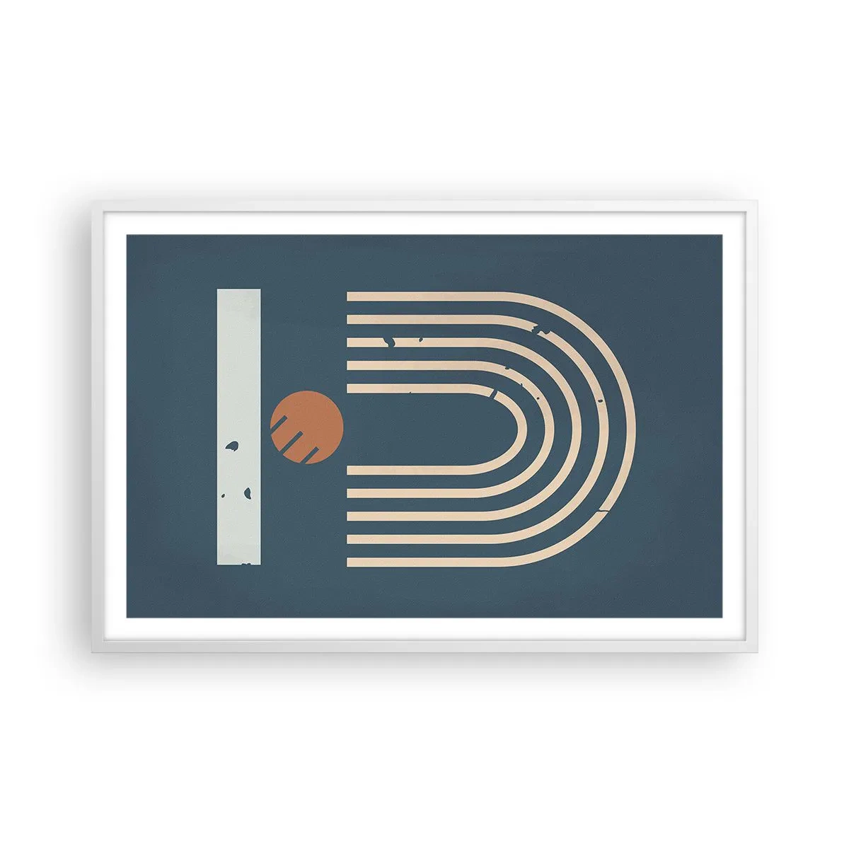 Poster în ramă albă - Geometrie în funcție de rodie - 91x61 cm