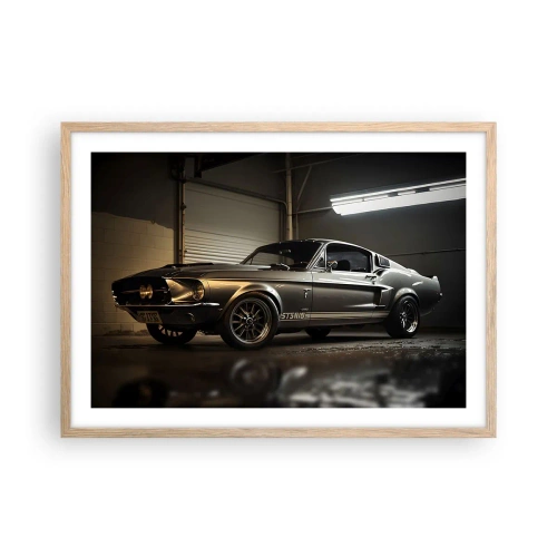 Poster în ramă de stejar deschis - Înapoi în trecut - 70x50 cm