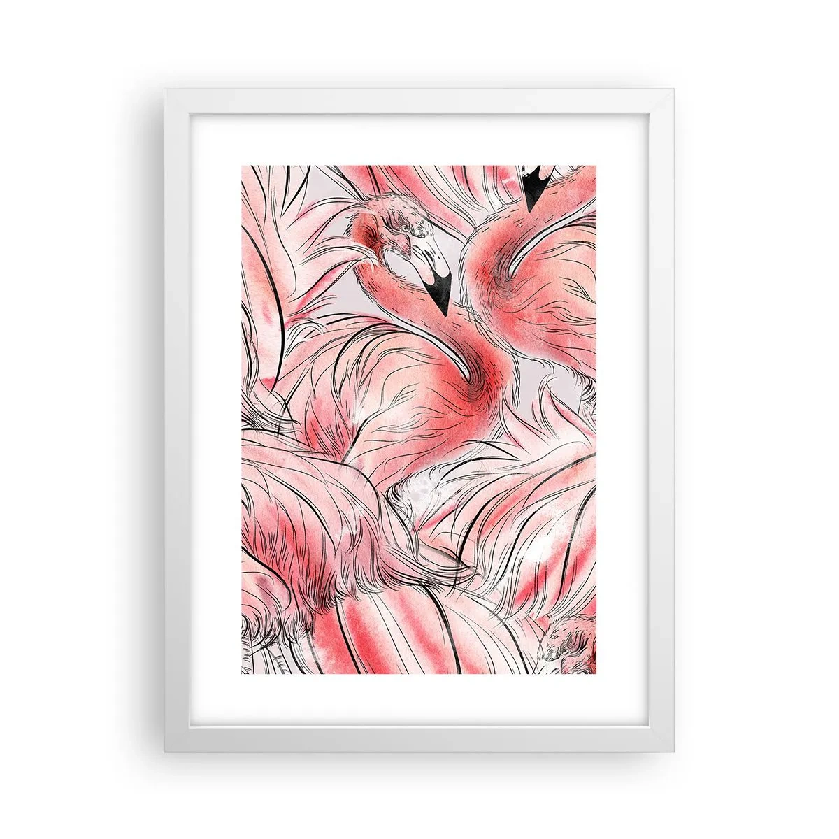 Poster în ramă albă - Corpul de balet al păsărilor - 30x40 cm