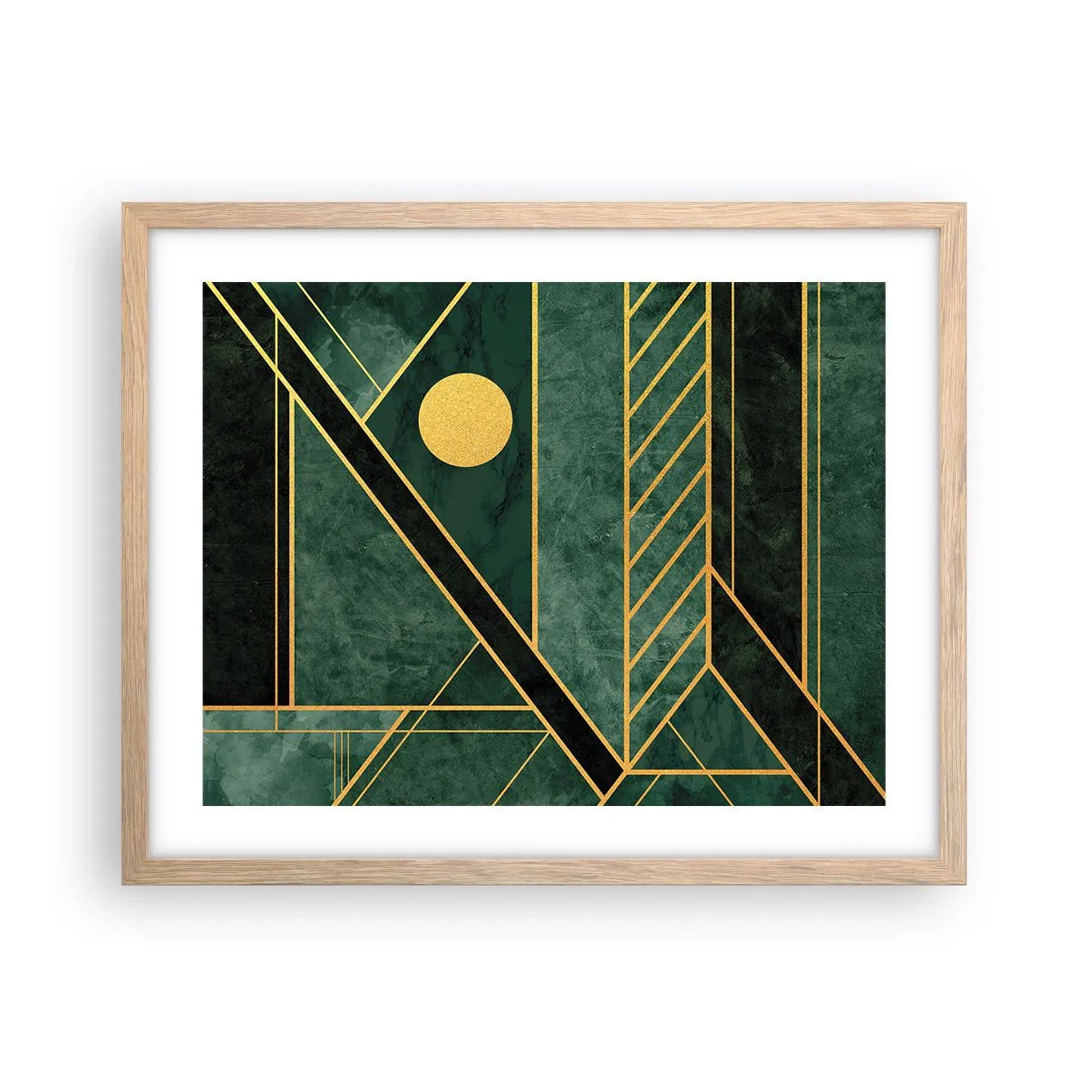 Poster în ramă de stejar deschis - Dinamica aurului și a azurului - 50x40 cm