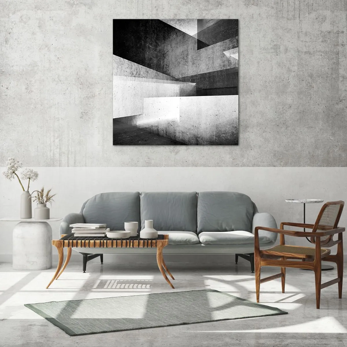 Tablou pe sticlă - Structura spațiului - 50x50 cm