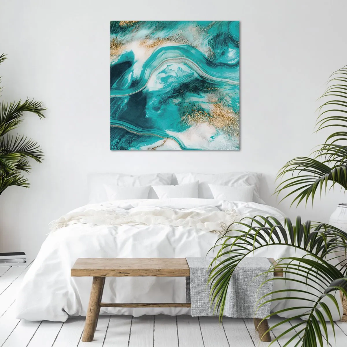 Tablou pe pânză - Râul de aur - 70x70 cm