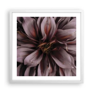 Poster în ramă albă - Inimă florală - 50x50 cm