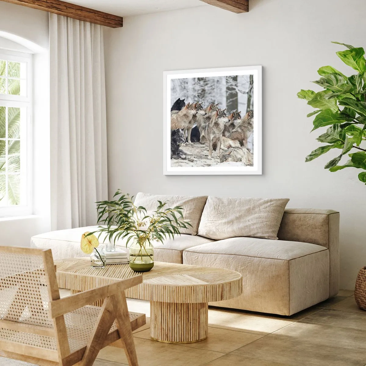 Poster în ramă albă - Familie și prieteni - 30x30 cm