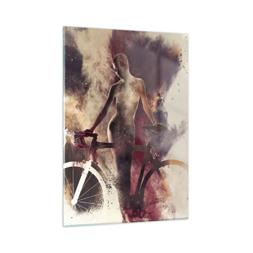 Tablou pe sticlă - În forme de marmură sufletul ciclist - 50x70 cm