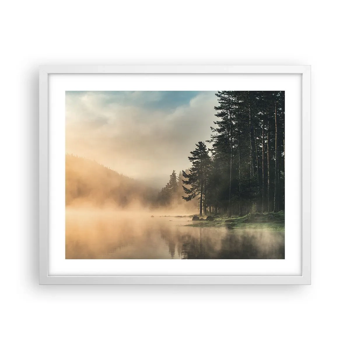 Poster în ramă albă - Nașterea unei zile - 50x40 cm