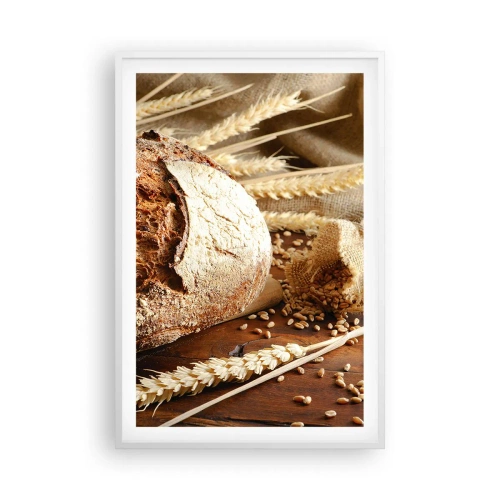 Poster în ramă albă - Apetisantă, parfumată, crocantă - 61x91 cm