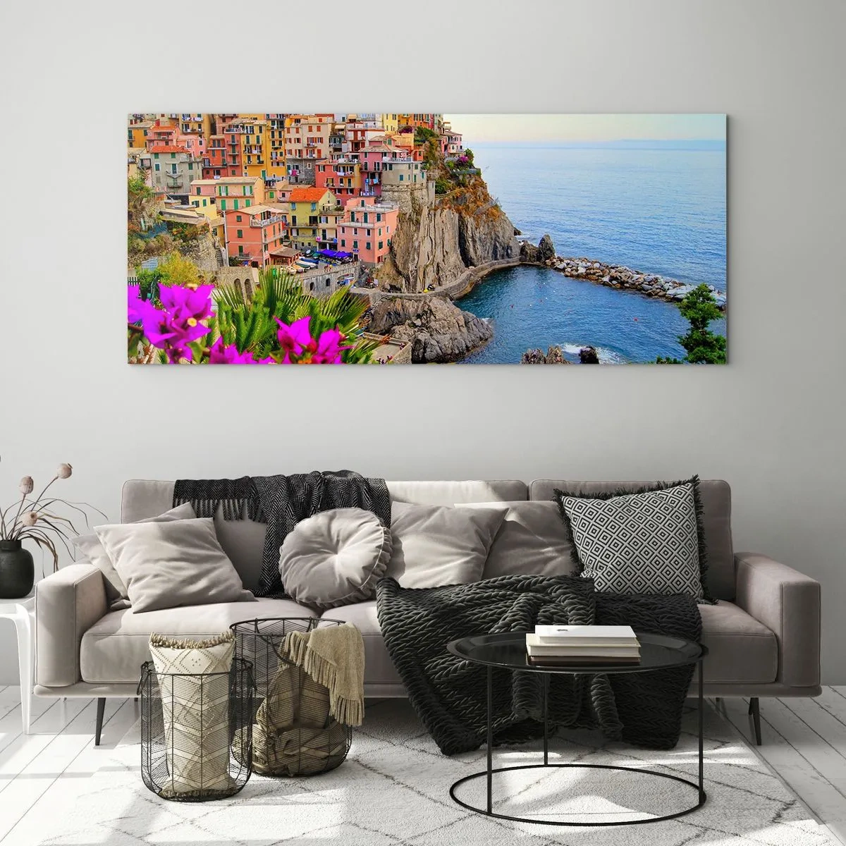 Tablou pe sticlă - Un oraș care râde - 100x40 cm