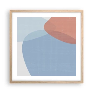 Poster în ramă de stejar deschis - Relații pastelate - 50x50 cm