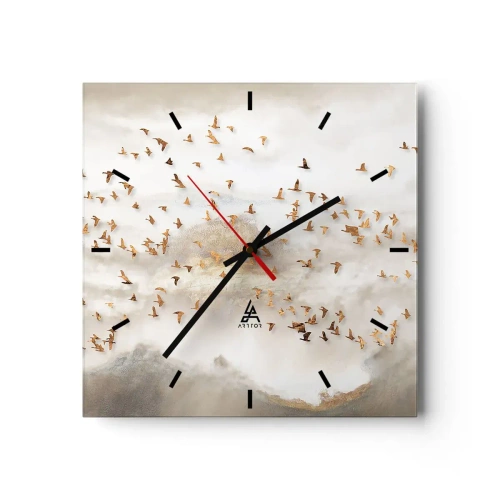Ceas de perete - Ceas pe sticlă - A sosit timpul... - 40x40 cm