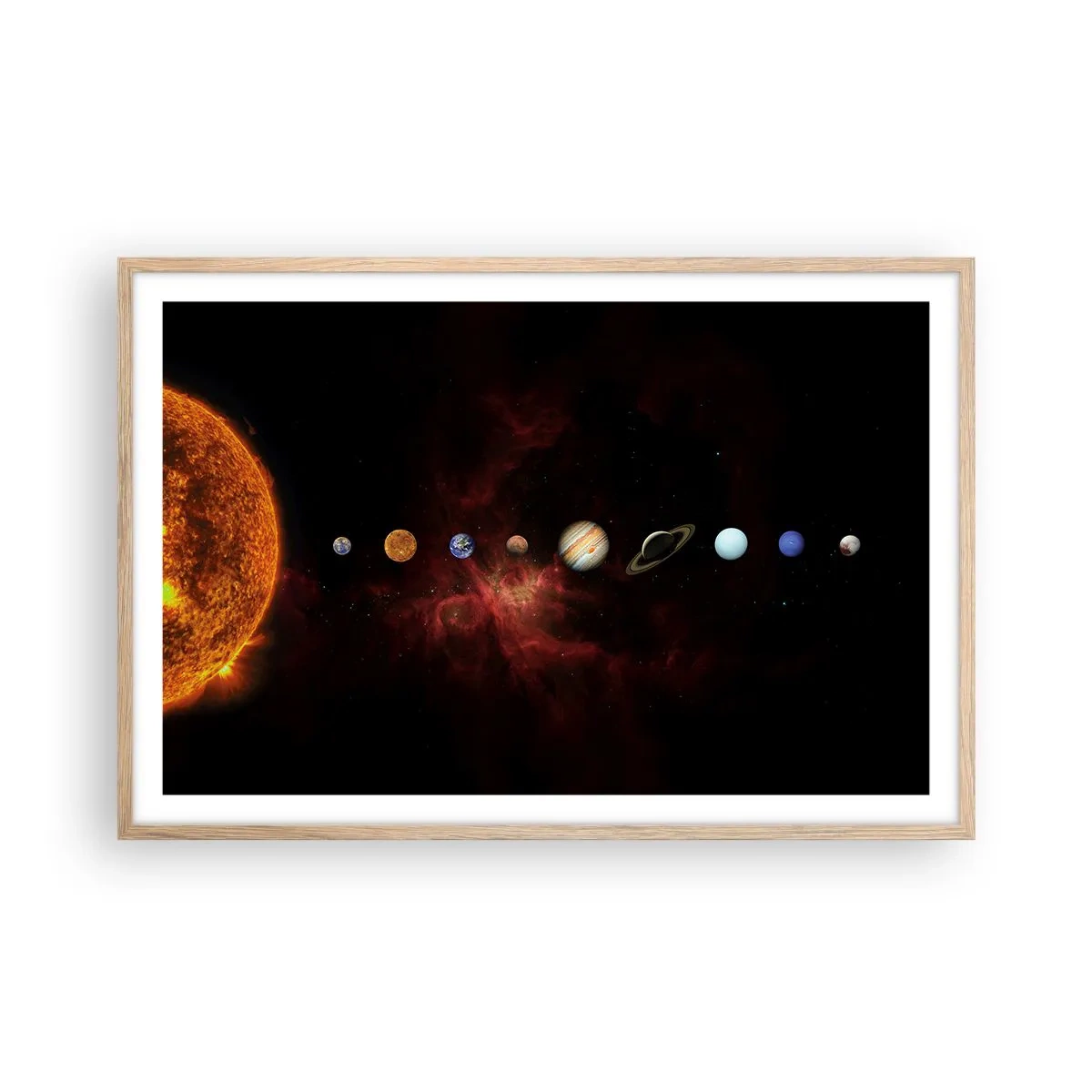 Poster în ramă de stejar deschis - Cartierul nostru - 91x61 cm