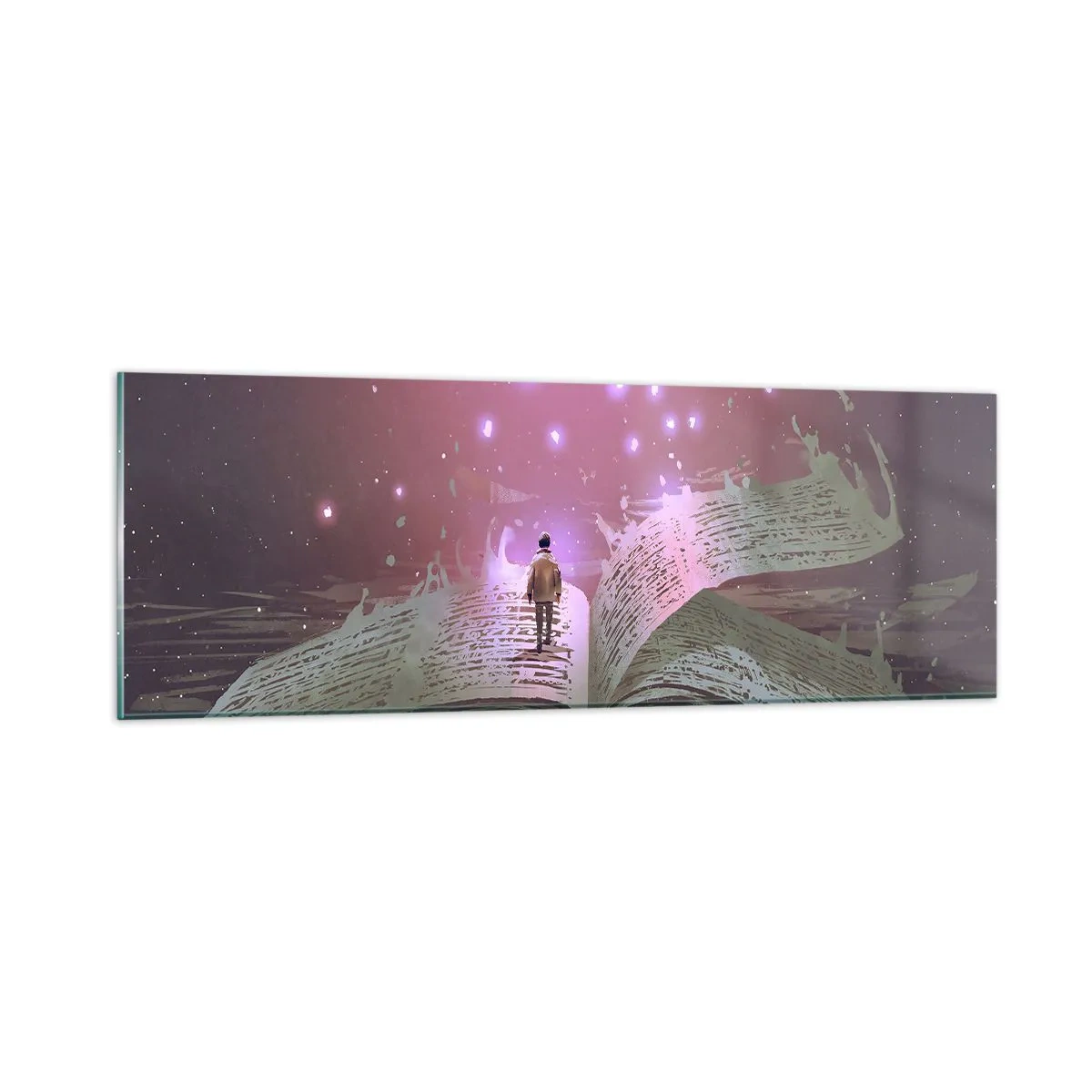 Tablou pe sticlă - O invitație către o altă lume - citiți! - 90x30 cm