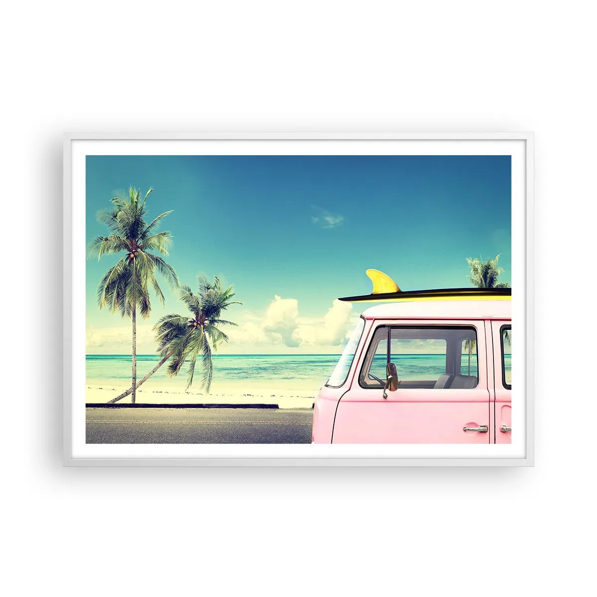 Poster în ramă albă - Să înceapă vacanța - 100x70 cm