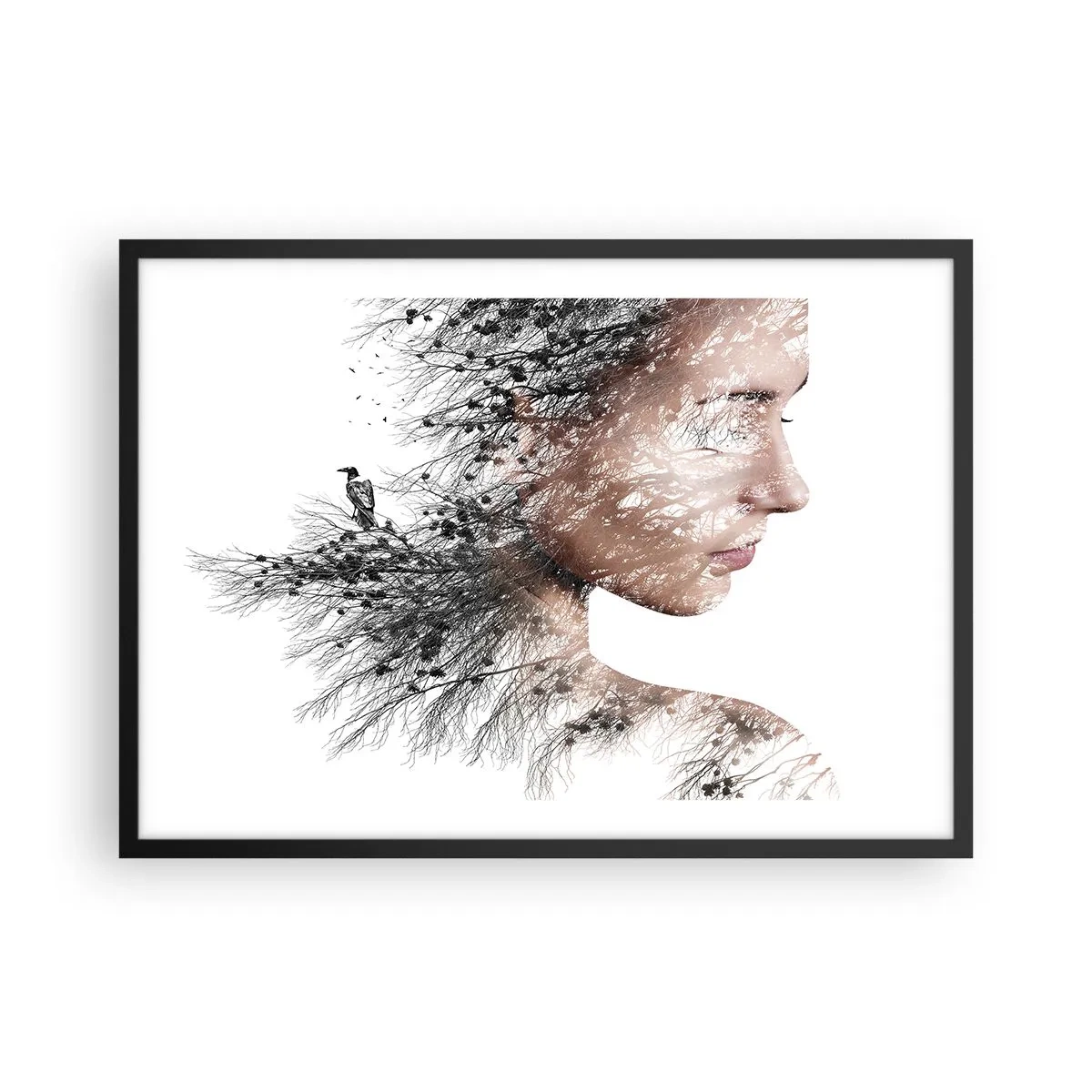 Poster în ramă neagră - Spiritul pădurii - 70x50 cm