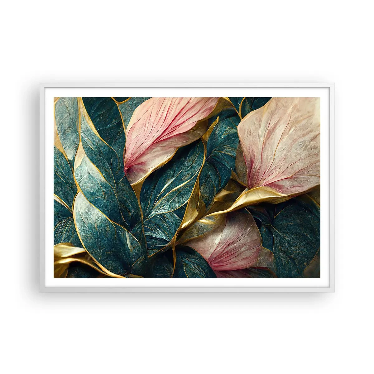 Poster în ramă albă - Eleganța naturală și stil - 100x70 cm