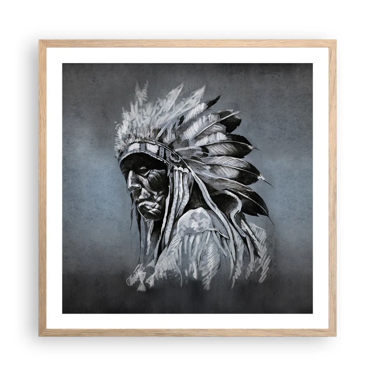 Poster în ramă de stejar deschis - Înapoi la rădăcini - 60x60 cm