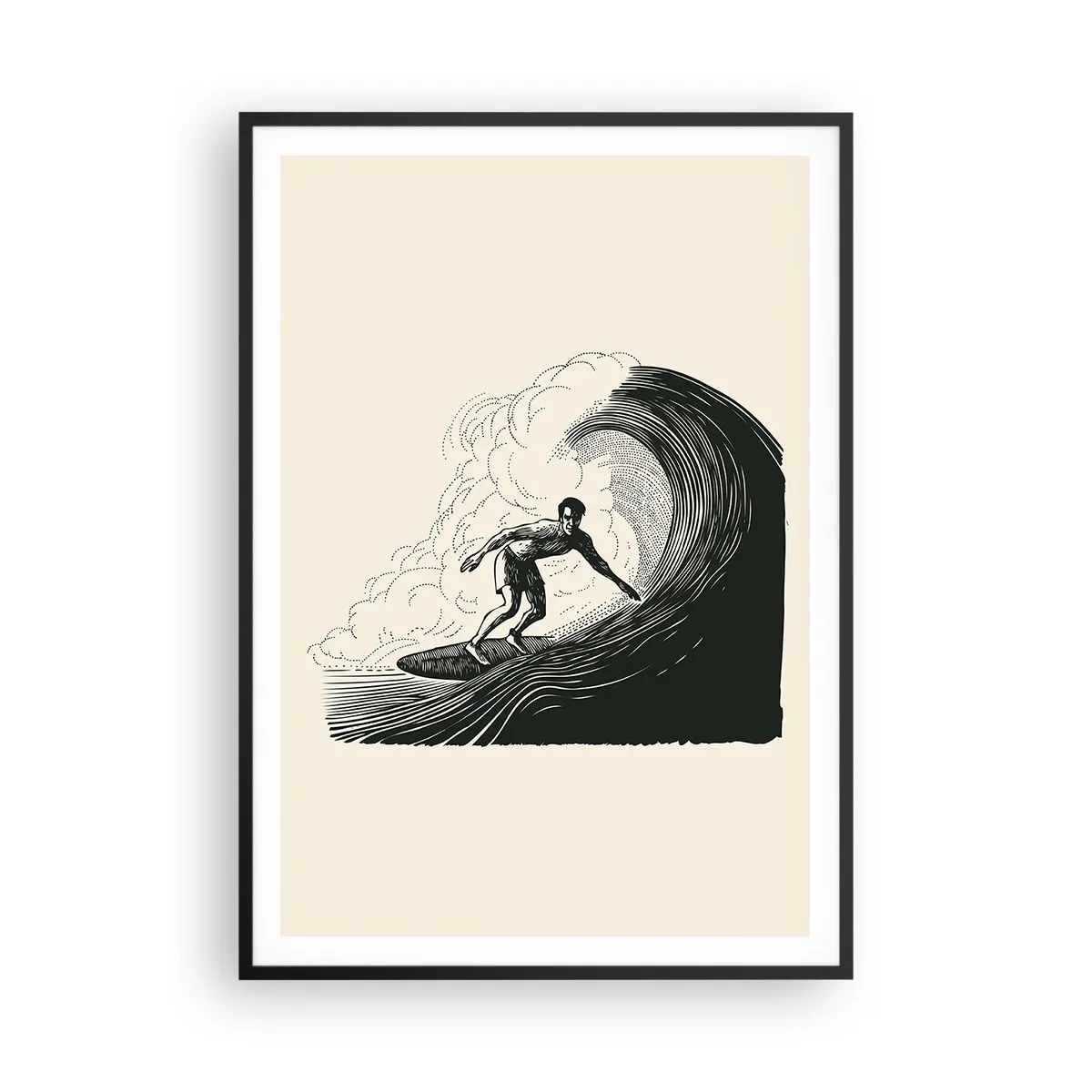 Poster în ramă neagră - Regele valului - 70x100 cm