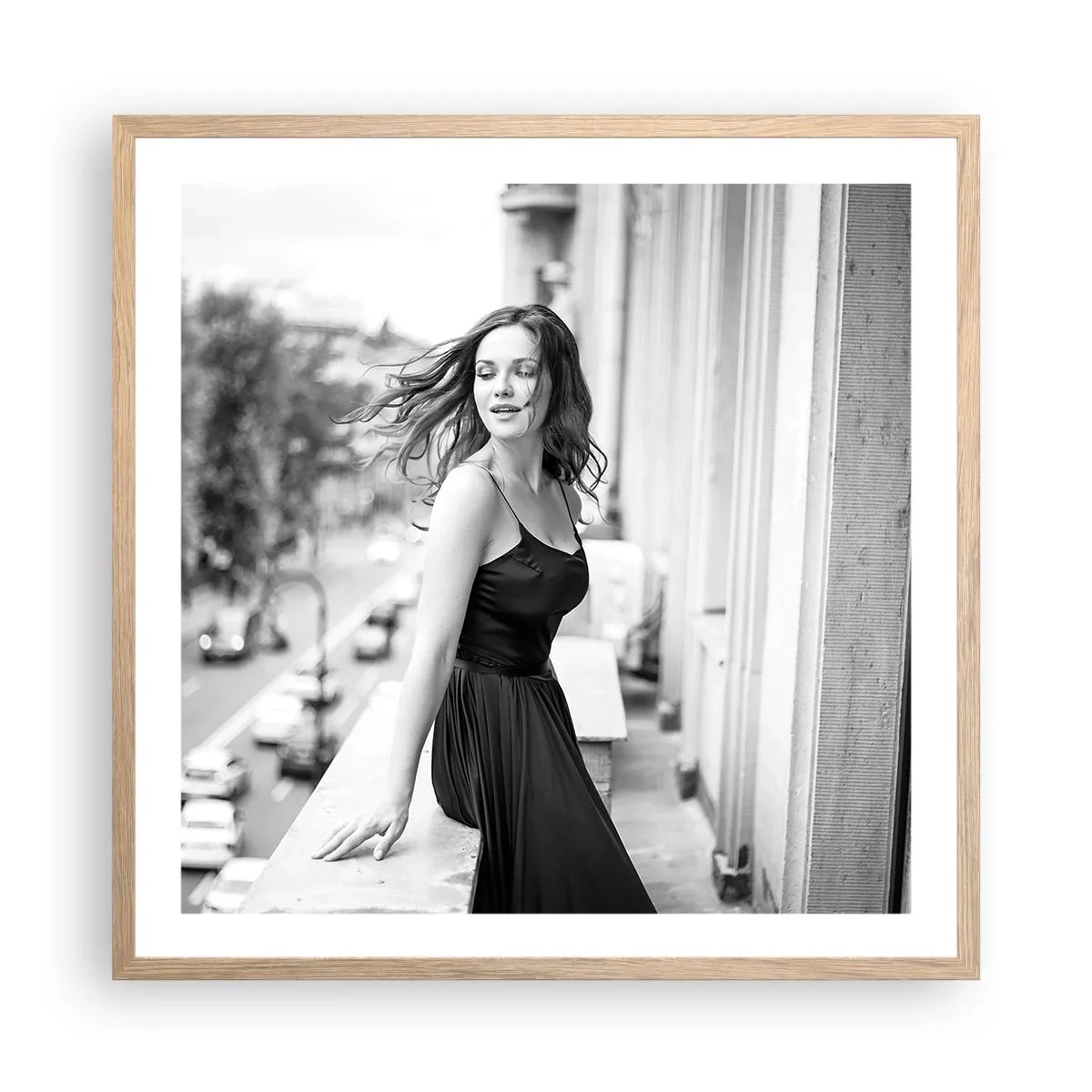 Poster în ramă de stejar deschis - Cu siguranță e o fată pariziană - 60x60 cm