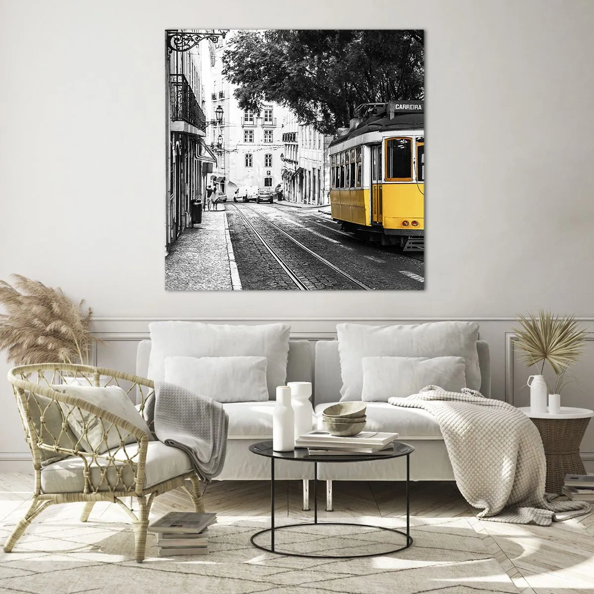 Tablou pe sticlă - Sună fado în fundal - 60x60 cm