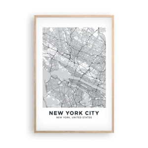 Poster în ramă de stejar deschis - Anatomia unei metropole - 61x91 cm