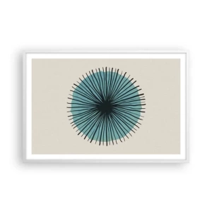Poster în ramă albă - Radiant pe albastru - 91x61 cm