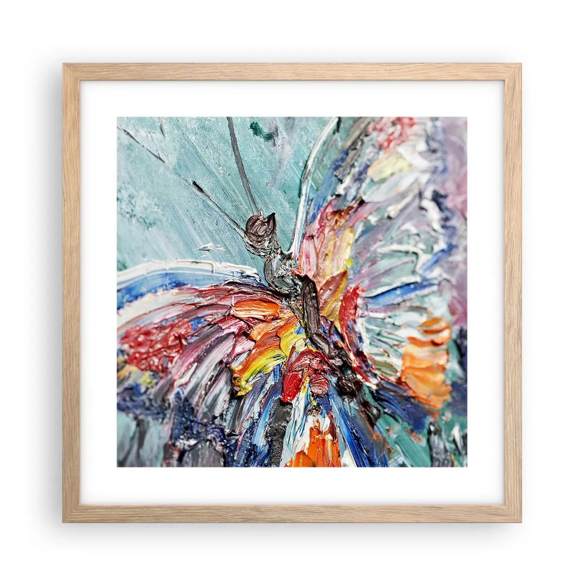 Poster în ramă de stejar deschis - Pictat de natura - 40x40 cm