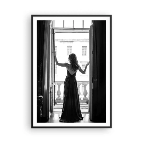 Poster în ramă neagră - Splendoare alb-negru - 70x100 cm